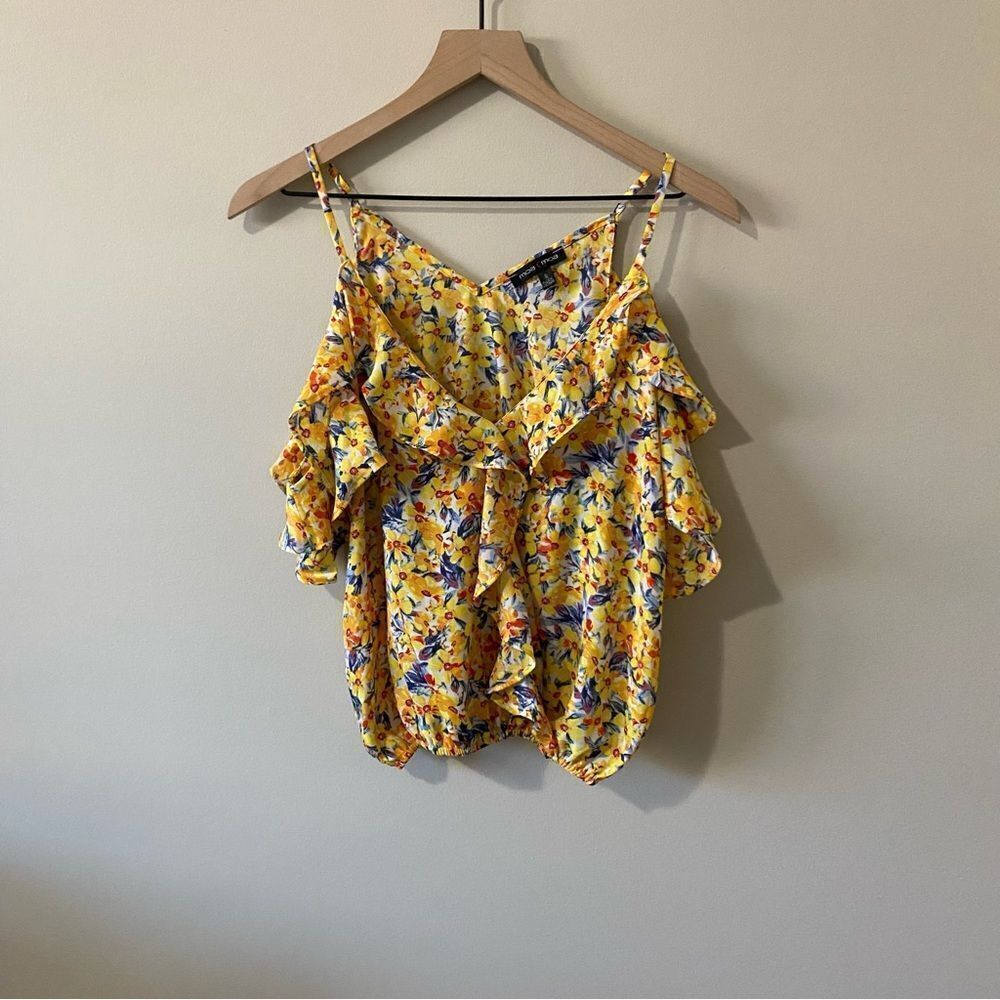 Moa Moa floral cold shoulder top